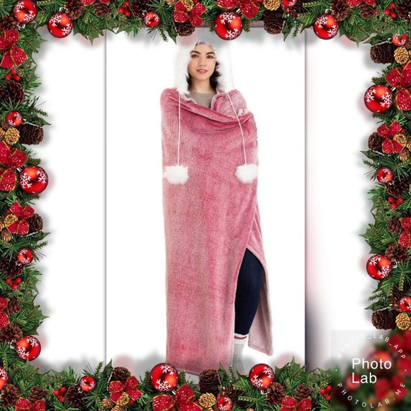 Other - LAST ONE! Pink Frost Buffalo Hooded Blanket/ Cape